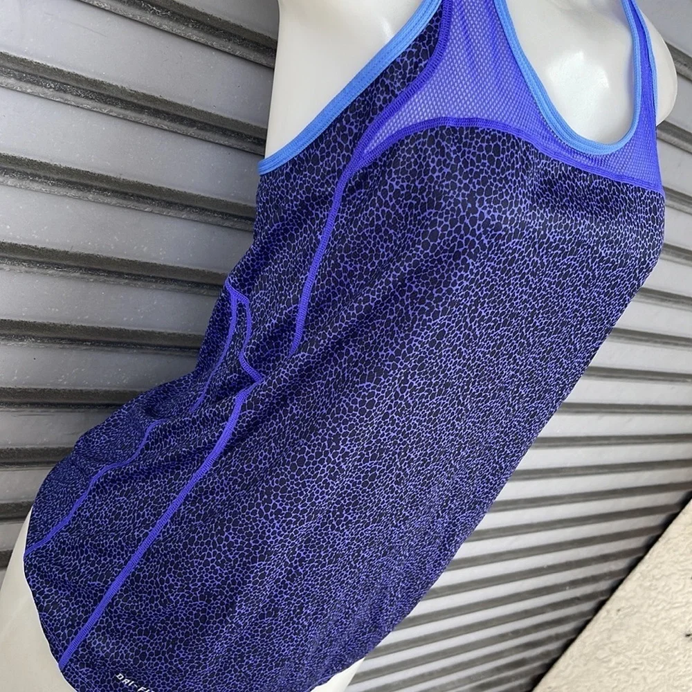 Nike Dri-FIT Purple Blue Snakeskin Reptile Print Mesh Racerback Tank Top M